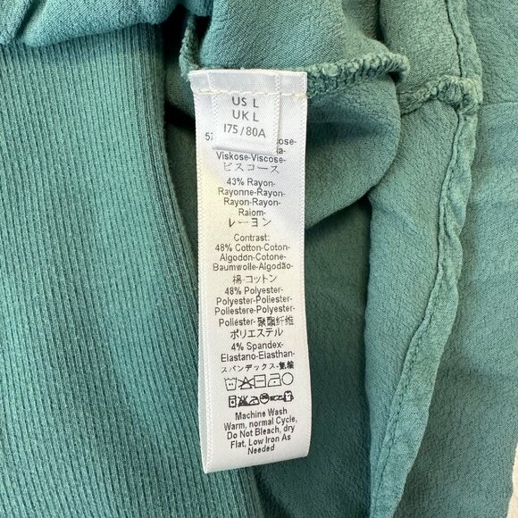 Free People Movement Skirted Ribbed Bike Shorts Size Large Green Athleisure - Picture 5 of 12